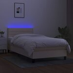 vidaXL Sommier à lattes de lit avec matelas LED Crème 80x200 cm Tissu