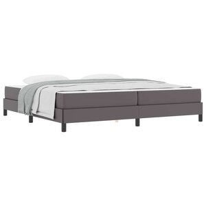 vidaXL Cadre de lit avec matelas Gris 200 x 200 cm tissu