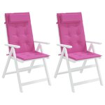 vidaXL Coussins de chaise à dossier haut lot de 2 rose tissu oxford