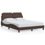vidaXL Cadre de lit avec lumières LED marron 140x200 cm similicuir
