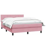 vidaXL Sommier à lattes de lit avec matelas rose 140x220 cm velours