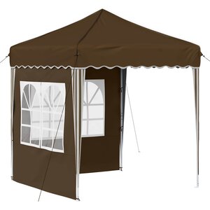 vidaXL Tente de fête pop-up 195 x 195 x 245 cm Marron Tissu Oxford