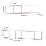 vidaXL Ensemble de meubles TV 5 Pièces Gris béton Bois d'ingénierie