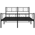vidaXL Cadre de lit métal sans matelas avec pied de lit noir 140x200cm