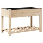Jardinière vidaXL avec étagère 115x59x76 cm en bois massif de sapin