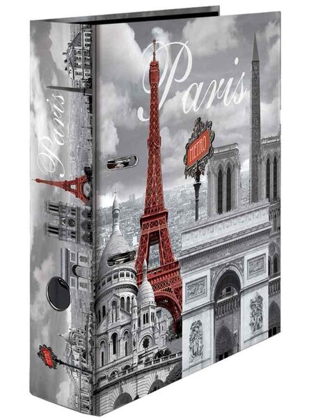 Classeur à Levier Carton A4 Dos de 70 mm Motif Paris HERMA