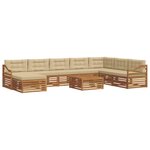 vidaXL Ensemble de canapés d'extérieur 9 pc Naturel et Beige