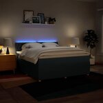 vidaXL Sommier à lattes de lit avec matelas Bleu 180x200 cm Tissu
