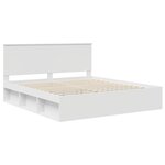 vidaXL Cadre de lit Blanc 200 x 200 cm Bois de pin massif