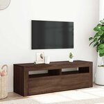 vidaXL Meuble TV avec lumières LED chêne marron 120x35x40 cm