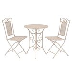 vidaXL Mobilier de bistro 3 Pièces Acier Blanc