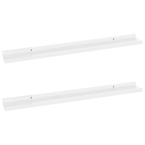 vidaXL Étagères murales 2 Pièces Blanc brillant 80x9x3 cm