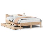 vidaXL Cadre de lit avec tiroirs 120x190 cm bois de pin massif