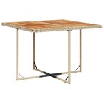 vidaXL Ensemble à manger de jardin et coussins 9 Pièces beige Poly rotin