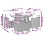 vidaXL Salon de jardin avec coussins 5 Pièces beige résine tressée