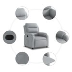vidaXL Fauteuil inclinable Gris clair Tissu