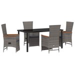vidaXL Ensemble de salle à manger pour jardin 5 Pièces Gris Poly rotin