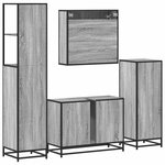 vidaXL Ensemble de meubles de salle de bain 4 Pièces sonoma gris