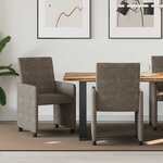 vidaXL Chaises de Salle à Manger avec Roues 2 Pièces Gris foncé