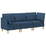 vidaXL Canapé modulaire avec rangement 3 Pièces Bleu Tissu