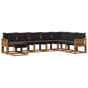 vidaXL Ensemble de canapés d'extérieur 8 pc Naturel et noir