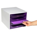Module De Classement Ecobox Linicolor 4 Tiroirs - Violet - Exacompta