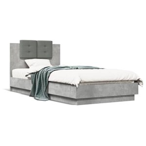 vidaXL Cadre de lit sans matelas gris béton 100x200 cm