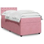 vidaXL Sommier à lattes de lit avec matelas Rose 90x190 cm Velours