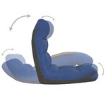 vidaXL Chaise pliable de sol Bleu Tissu