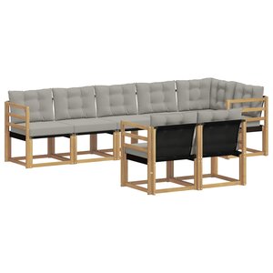 vidaXL Ensemble de canapés d'extérieur 8 pc Blanc et gris clair
