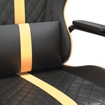 vidaXL Chaise de jeu de massage doré et noir similicuir