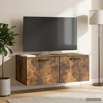 vidaXL Meuble TV mural Chêne fumé 78 5 x 41 x 30 cm Bois d'ingénierie