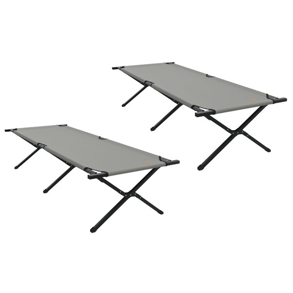 vidaXL Lits de soleil pliants 2 Pièces avec sac de transport Gris Tissu Oxford 600D