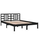 vidaXL Cadre de lit sans matelas noir 140x190 cm bois massif