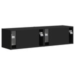 vidaXL Meuble TV mural 2 Pièces Noir 60 x 31 x 29.5 cm Bois d'ingénierie