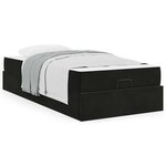 vidaXL Cadre de lit avec matelas Noir 90 x 190 cm Velours