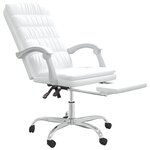 vidaXL Fauteuil inclinable de bureau Blanc Similicuir