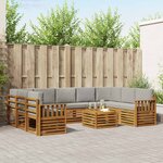 vidaXL Ensemble de canapés d'extérieur 10 pc Naturel et gris clair