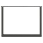 vidaXL Pieds de table à manger en U 3 pièces Anthracite 100 x (72-73) cm Acier