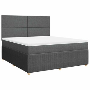 vidaXL Sommier à lattes de lit avec matelas Gris foncé 180x200cm Tissu