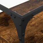 vidaXL Meuble TV avec dessus en verre chêne fumé bois d'ingénierie