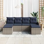vidaXL Ensemble de Canapés avec coussin 6 Pièces Gris Polyester