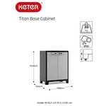 Keter Armoire de rangement basse Titan Noir et gris 100 cm