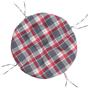 vidaXL Coussin rond motif à carreaux rouge Ø 100 x11 cm tissu oxford