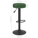 vidaXL Tabourets de bar lot de 2 vert foncé velours