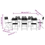 vidaXL Ensemble à manger de jardin 9 Pièces anthracite métal maille