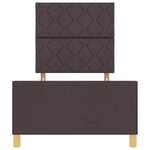 vidaXL Cadre de lit avec tête de lit Marron foncé 90 x 190 cm tissu