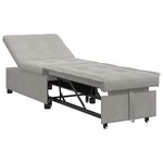 vidaXL Canapé-Lit Gris clair 67 x 194 x 82 cm Tissu en microfibre