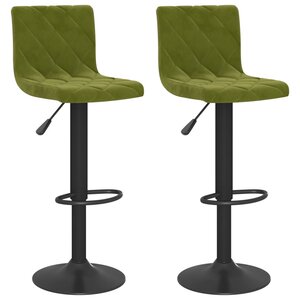 vidaXL Tabourets de bar lot de 2 vert clair velours