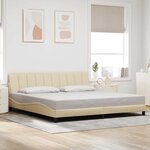 vidaXL Cadre de lit sans matelas crème 200x200 cm tissu